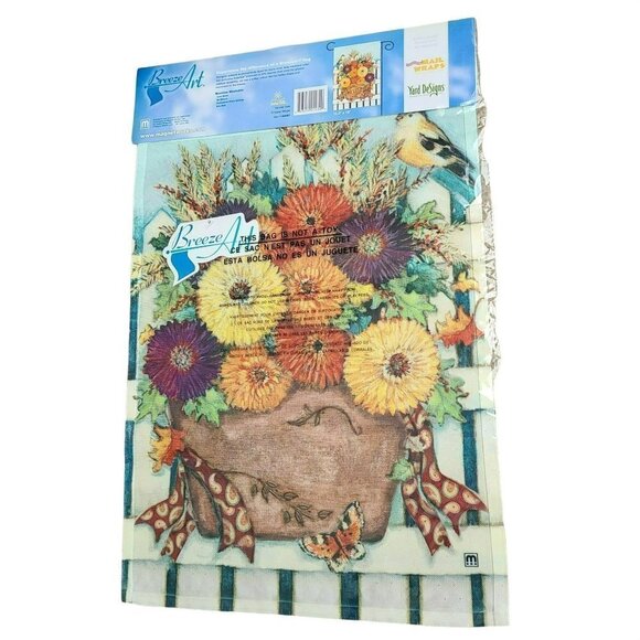 Breeze Art Fall and Christmas Flags 12 x 18 Winget Decor Garden Set of 2 New - Picture 8 of 9